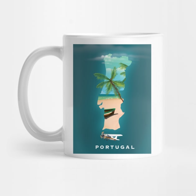 Portugal Map Travel Poster by nickemporium1